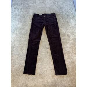 Adriano Goldschmied Pants Womens 27 R Purple Corduroy Stevie Slim Straight E150